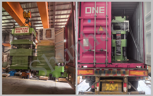 Shunhao 400-Ton Hydraulic Melamine Press Machine and Moulds Shipment